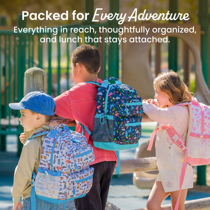 Bentgo Kids Prints Backpack - Bug Buddies | Packed For Every Adventure - Everything In Reach, Thoughtfully Organized, And Lunch That Stays Attached