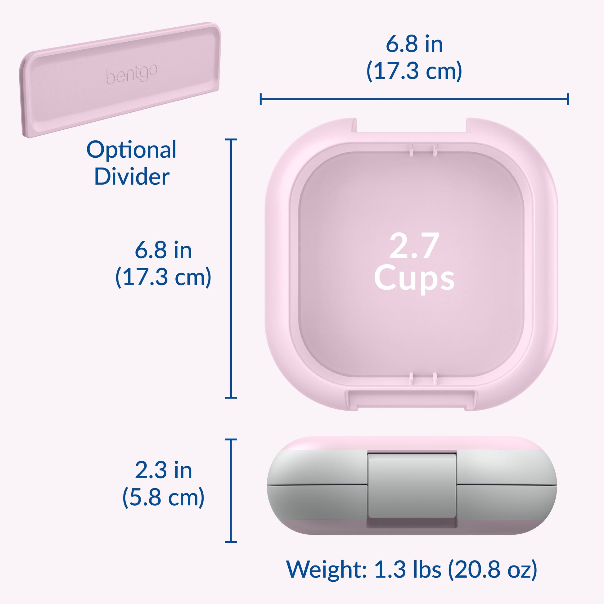 Bentgo® Chill Mini Lunch Box - Lilac Mist | Product Dimensions