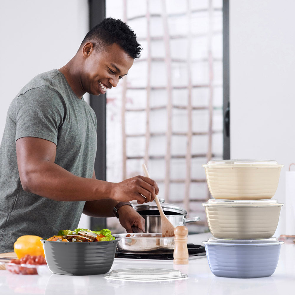 Bentgo® Prep 1-Compartment Bowls - Tan Stone | Lifestyle Image