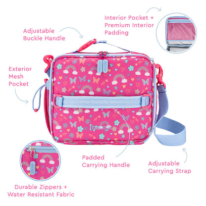 Bentgo Kids Prints Lunch Box & Bag - Rainbows and Butterflies