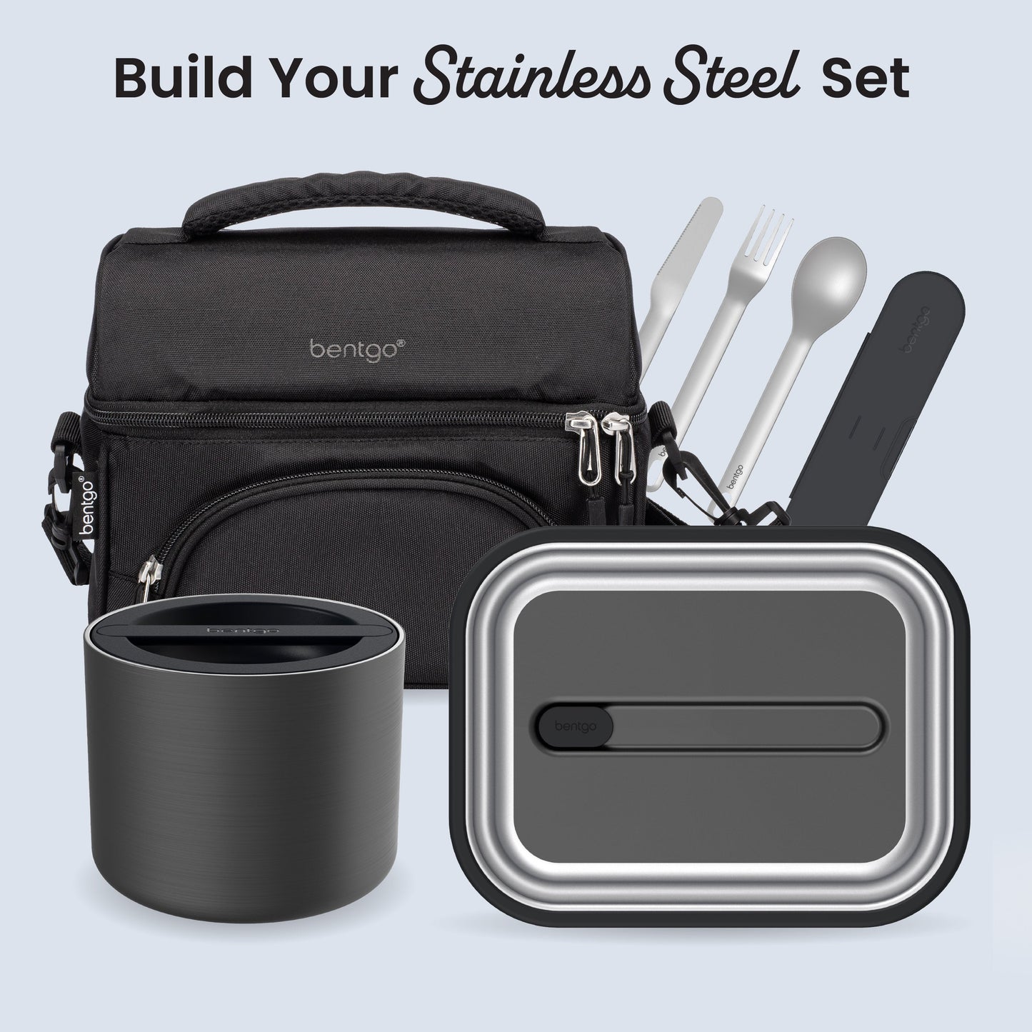 Bentgo® MicroSteel Lunch Box - Carbon Black | Built Your Stainless Steel Set