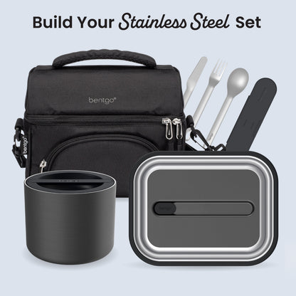 Bentgo® MicroSteel Lunch Box - Carbon Black | Built Your Stainless Steel Set